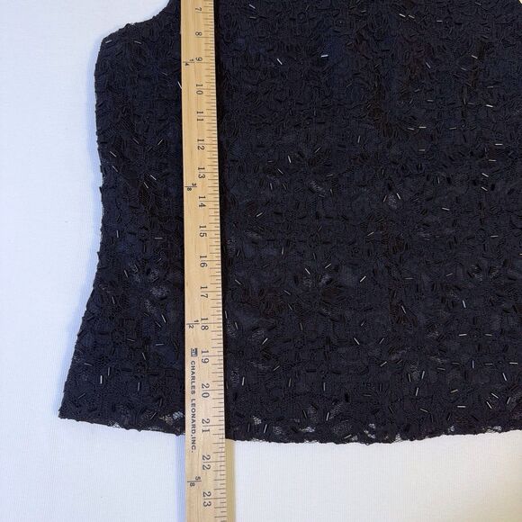 AMANDA SMITH Size 10 Tank Top Beaded Lace Black Cocktail Wedding Evening NWT - Picture 3 of 11